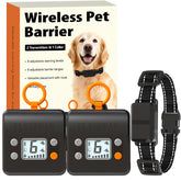 FLYSPEAR wireless barrier with two transmitters and hook for versatile placement.