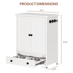 Fmlud feeding drawer reveals bowls for clean dining