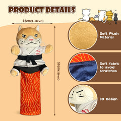 Fmnung karate kitty puppet movable limbs enable dynamic cat interaction.