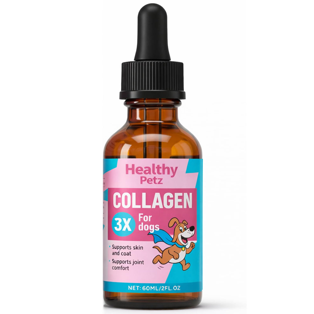 Healthy Petz drops bottle pour enables easy daily dosing for dogs.