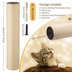 FOBSME natural sisal pole visible on a cat tree
