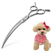 FOGOSP 45° curved dog grooming scissor shapes round heads with precision.