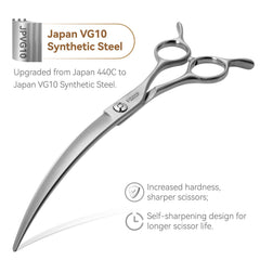 FOGOSP self-sharpening arc curved scissors maintain sharpness for smooth large-section cuts.