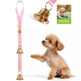 FOLKSMATE pink leather dog door bell closeup highlighting durable stitching