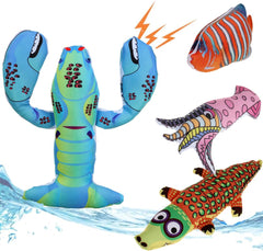 FONBALLOON PARTY blue lobster dog toy with squeaker for aquatic play