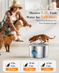 FOOPOMARY 4-stage filtration keeps water clean and appealing for pets.