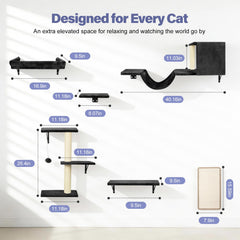 Fopetfy cat wall shelves sturdy fasteners secure the unit during play