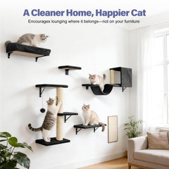 Fopetfy cat wall shelves vertical design offers elevated viewpoints saves floor space