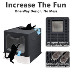 Fophop enclosed litter box offers a private space for cats to feel safe.