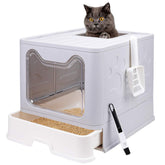 Fophop foldable cat litter box with closed design for discreet, portable use.