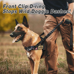 Forestpaw slip-on harness showing quick-release buckle for fast on/off.