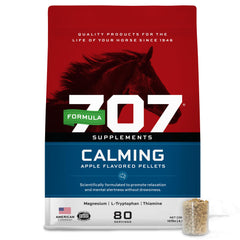 Formula 707 calms anxious horses during training; 10-lb bag.