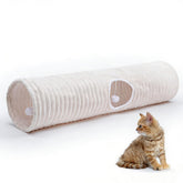 FORMYCATIE Luxurious Cat Tunnel with straight design and entrance balls for interactive play.