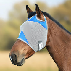 For nΓ½k horse fly mask without ears providing clear visibility and fly protection in turnout.
