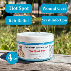 Forticept Blue Butter ointment on a wound for healing support