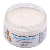 Forticept Clear Butter on a dog's hot spot, showing soothing gel application