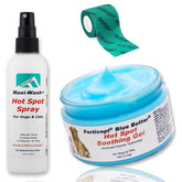 Forticept hot spot spray applied to a dog for soothing care