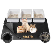 Fostanfly cat litter mat with honeycomb trapping captures litter at the box exit