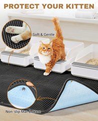 Fostanfly cat litter mat EVA top layer feels paw-friendly