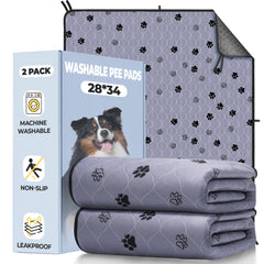 Fostanfly washable pee pads for dogs, 28x34, two-pack, perfect for home potty training.