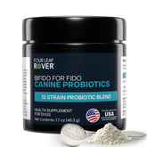 Four Leaf Rover Bifido for Fido bottle supports gut balance and immune health.