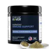 Four Leaf Rover Harmony bottle pour showing easy dosing for dogs.