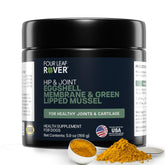 Four Leaf Rover Hip & Joint bottle with veterinarian formulation supports dog mobility