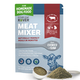 FOUR LEAF ROVER Meat Mixer front bag highlights premium base for dogs