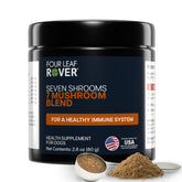 Four Leaf Rover Seven Shrooms bottle for dogs promoting immune health