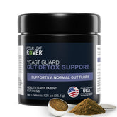 Four Leaf Rover Yeast Guard bottle supports healthy skin, ears, and paws.