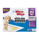 Four Paws Wee-Wee pad edge-border rise protects floors during potty training.
