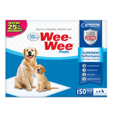 Four Paws Wee-Wee pad top view highlighting enhanced absorbency for daily puppy training