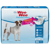 Four Paws Wee-Wee diaper with snug-fit tail hole keeps active dogs secure