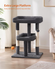 FourFurPets large base with anti-tip kit enhances stability for adventurous felines.