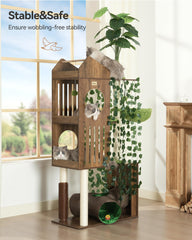 FourFurPets large cat tree includes a sisal post for scratching and scent marking.