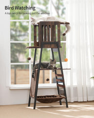 FourFurPets cat tree with oversized sisal scratching mat promotes claw care.