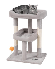 FourFurPets Small Cat Tree overview displaying multiple levels for climbing and lounging.