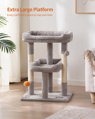 FourFurPets Cat Tree sisal post promotes natural scratching while protecting furniture.