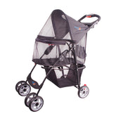 FOURPAW full-window stroller front view lets pets safely enjoy outdoor views