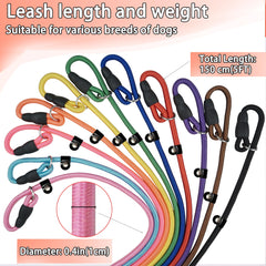 FOVRLZSE adjustable slip lead on dog neck for quick training adjustments