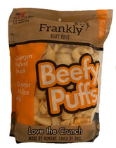 Frankly Cheddar Cheese Beefy Puffs bag front, easy training rewards