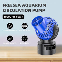 FREESEA wave-maker rotates 360 degrees for customizable water motion in your tank