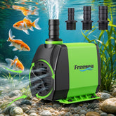 FREESEA fountain pump install-setup shows quick, tool-free setup for ponds and aquariums