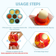 Freezeball dog frozen treat toy outer view, durable design for challenging chewers