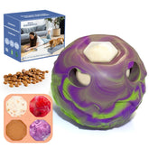 Freezeball dog frozen treat toy; interactive play and enrichment for dogs.