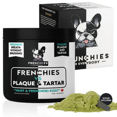Frenchies vs Everybody bottle of dog teeth powder for breath freshness