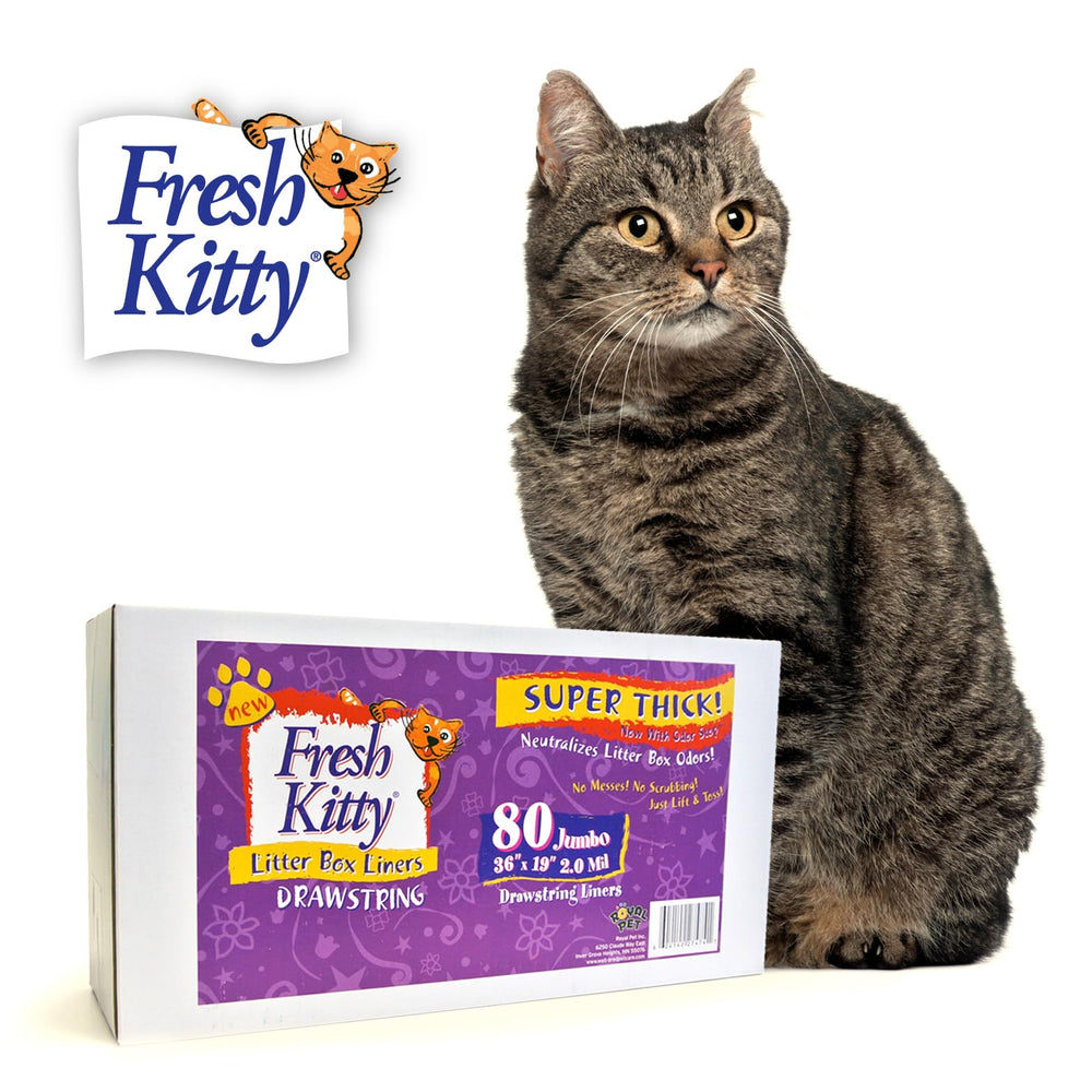 Fresh Kitty 80-count litter box liners for easy disposal and less cleanup.