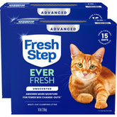 Fresh Step Advanced Ever Fresh unscented clumping litter in two-box packaging for odor control