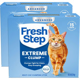 Fresh Step Advanced Extreme Mountain Spring box front with two bags for long-lasting odor control.