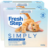 Fresh Step Advanced Simply Unscented litter box scene showing fragrance-free cleanliness